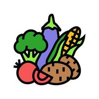 food vegan color icon illustration vector