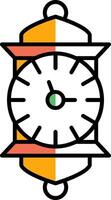 reloj lleno medio cortar icono vector