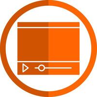 Online Streaming Glyph Orange Circle Icon vector