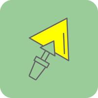 Plastering Trowel Filled Yellow Icon vector