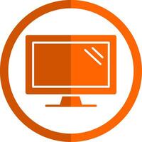 Computer Glyph Orange Circle Icon vector