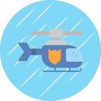 Police Helicopter Flat Blue Circle Icon vector