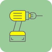 Electric Drill Filled Yellow Icon vector