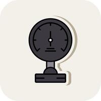 Pressure Meter Line Filled White Shadow Icon vector