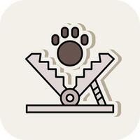 Bear Trap Line Filled White Shadow Icon vector