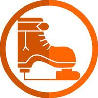 Ice Skate Glyph Orange Circle Icon vector