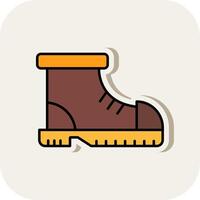 Boot Line Filled White Shadow Icon vector