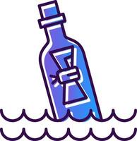 Message In Bottle Gradient Filled Icon vector