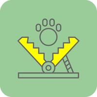 Bear Trap Filled Yellow Icon vector