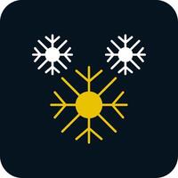 icono de dos colores de glifo de copo de nieve vector