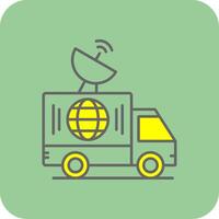 News Van Filled Yellow Icon vector