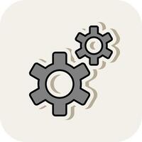 Automation Line Filled White Shadow Icon vector