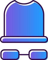 White Hat Gradient Filled Icon vector