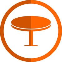 Round Table Glyph Orange Circle Icon vector