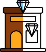 Jewelery Shop Filled Half Cut Icon vector