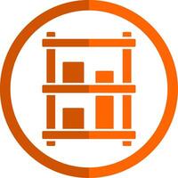 Display Case Glyph Orange Circle Icon vector