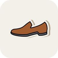 Shoes Line Filled White Shadow Icon vector