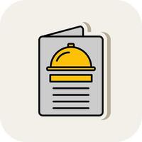 Menu Line Filled White Shadow Icon vector