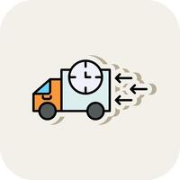 Fast Delivery Line Filled White Shadow Icon vector