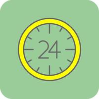 24 Hours Filled Yellow Icon vector