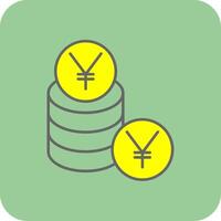 Yen Filled Yellow Icon vector