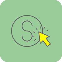 Pay Per Click Filled Yellow Icon vector