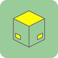 caja lleno amarillo icono vector