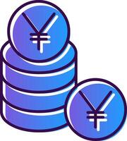 Yen Gradient Filled Icon vector