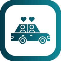 Wedding Car Glyph Gradient Round Corner Icon vector