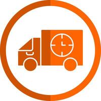 Shipping Time Glyph Orange Circle Icon vector