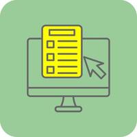 Online Course Filled Yellow Icon vector