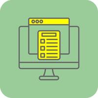 e-learning lleno amarillo icono vector