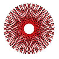 abstract round pattern in the form of red and black crosses arranged in a circle on a white background vector