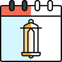 Calendar Filled Half Cut Icon vector