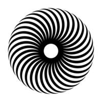 Round abstract black pattern in the form of lines arranged in a circle on a white background vector