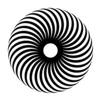 Round abstract black pattern in the form of lines arranged in a circle on a white background vector