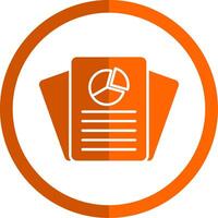 Report Glyph Orange Circle Icon vector