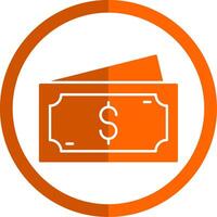 Dollar Glyph Orange Circle Icon vector