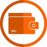 Wallet Glyph Orange Circle Icon vector