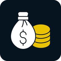 Money Bag Glyph Two Color Icon vector