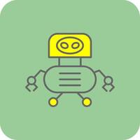 Toy Robotics Filled Yellow Icon vector