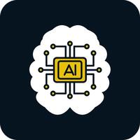 Artificial Intelligence Glyph Two Color Icon vector