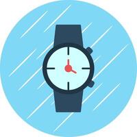 Watch Flat Blue Circle Icon vector