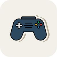 Joystick Line Filled White Shadow Icon vector