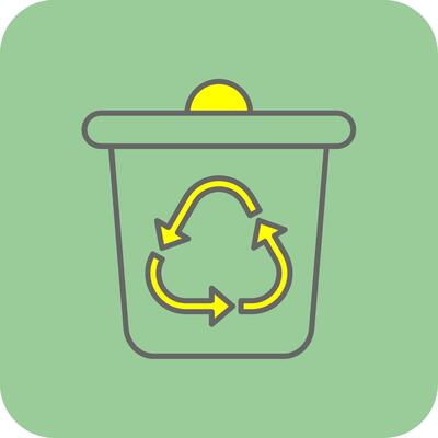 Recycle Bin Filled Yellow Icon