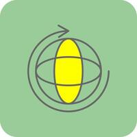 Earth Cycles Filled Yellow Icon vector