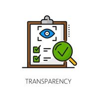 Color transparency line icon, business management vector