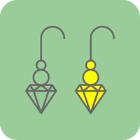 Round Earrings Filled Yellow Icon vector