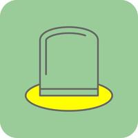 Top Hat Filled Yellow Icon vector