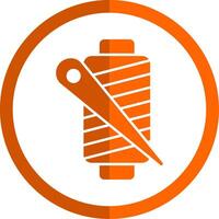 Thread Glyph Orange Circle Icon vector